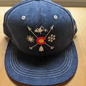 REI Colorado Corduroy Flat Brim Snapback Hat - Navy Blue